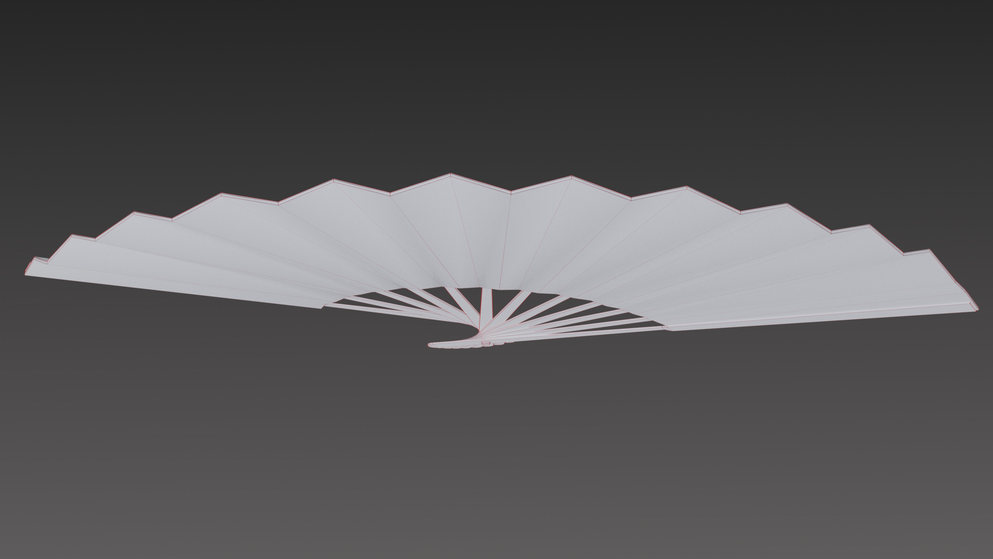 Paper fan Low-poly 3D model_20