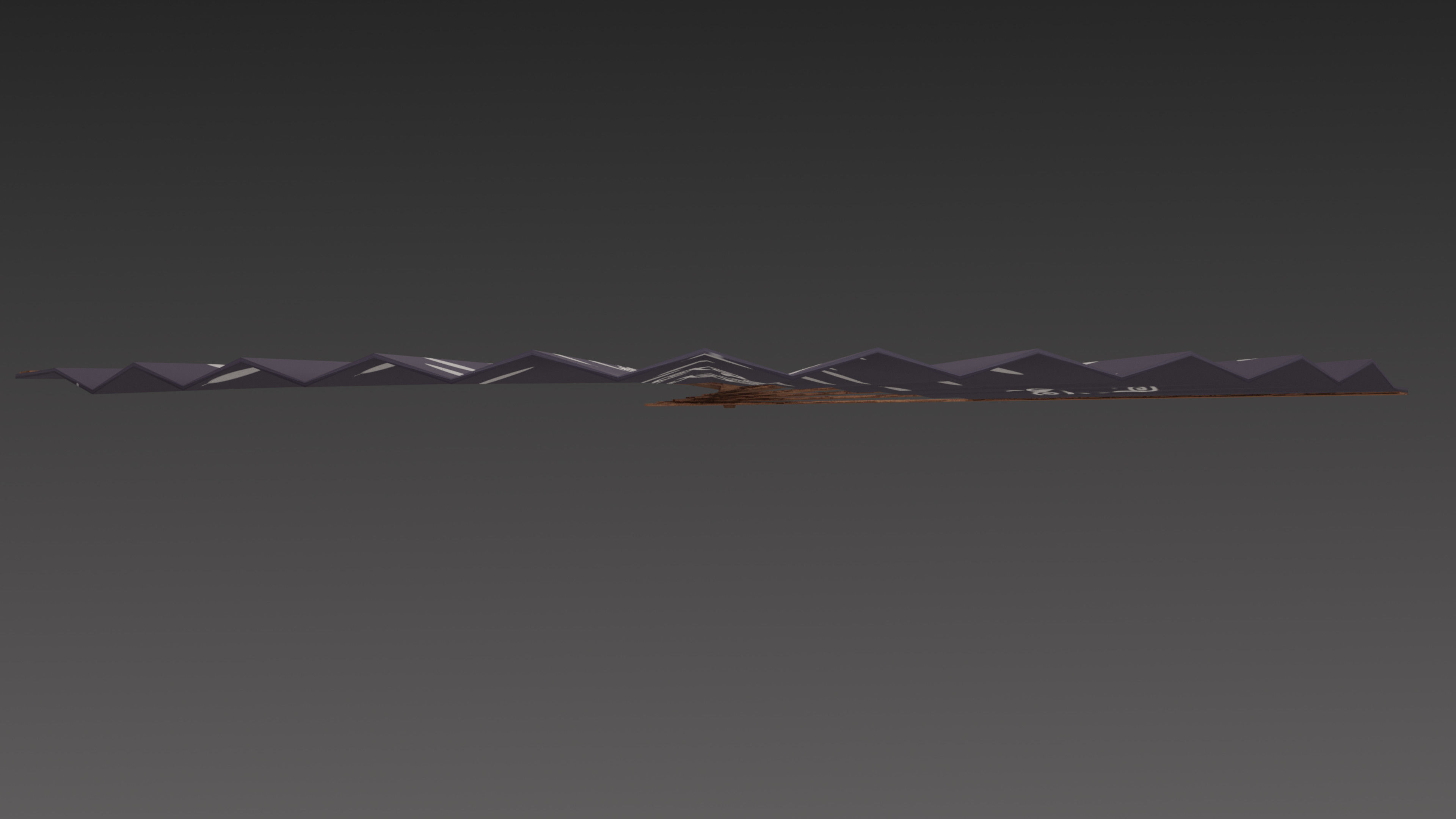 Paper fan Low-poly 3D model_11