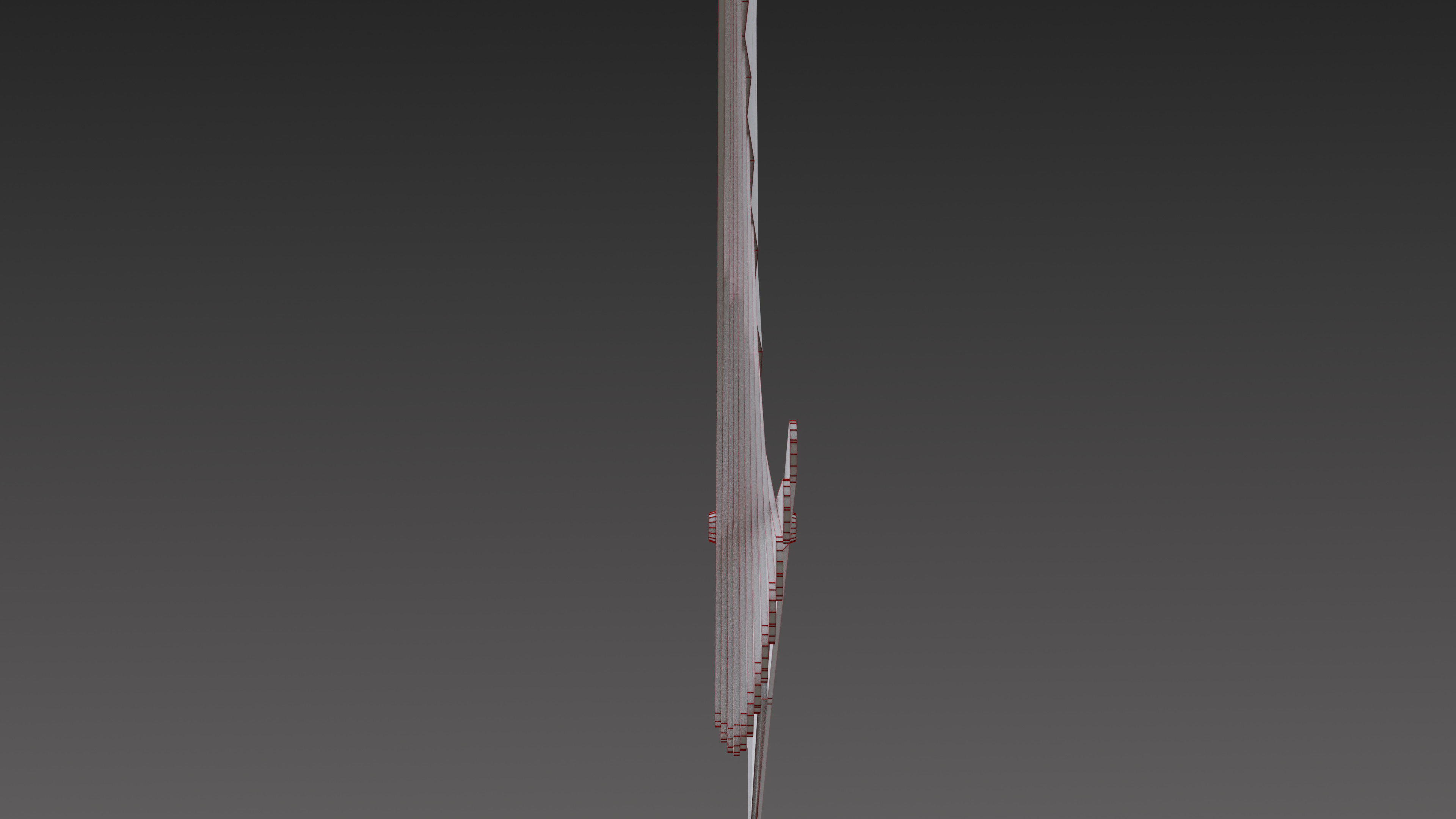 Paper fan Low-poly 3D model_19