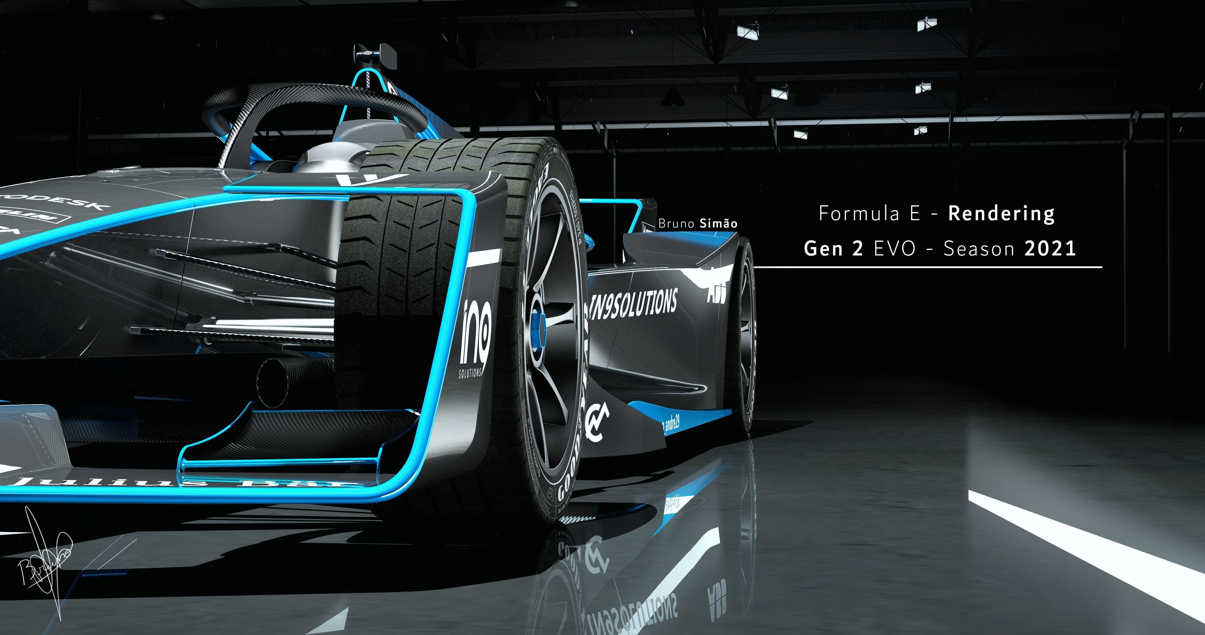 e formula racing car 3D model_3