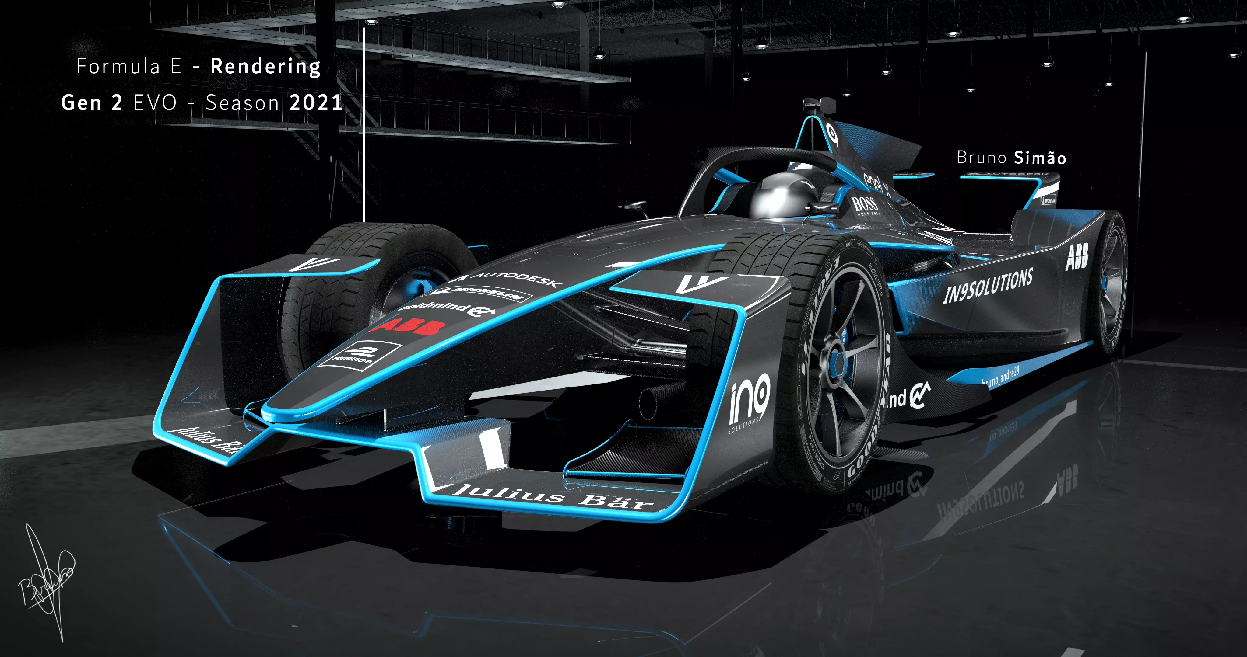 e formula racing car 3D model_0