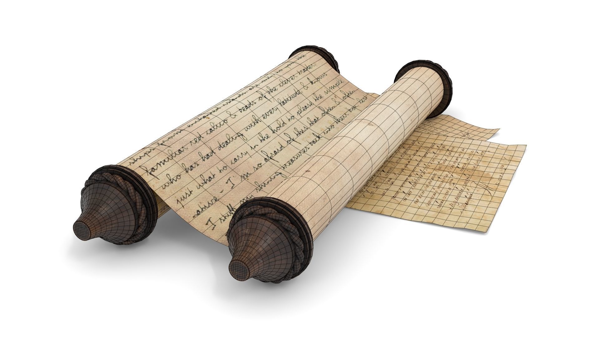 Ancient Scroll 1 3D model_16