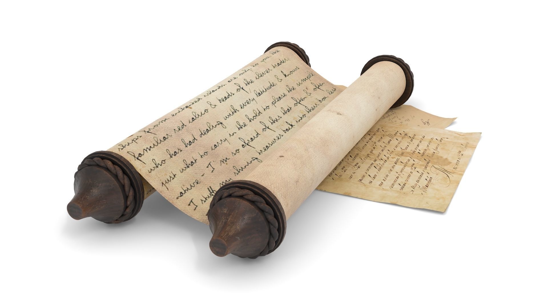 Ancient Scroll 1 3D model_6