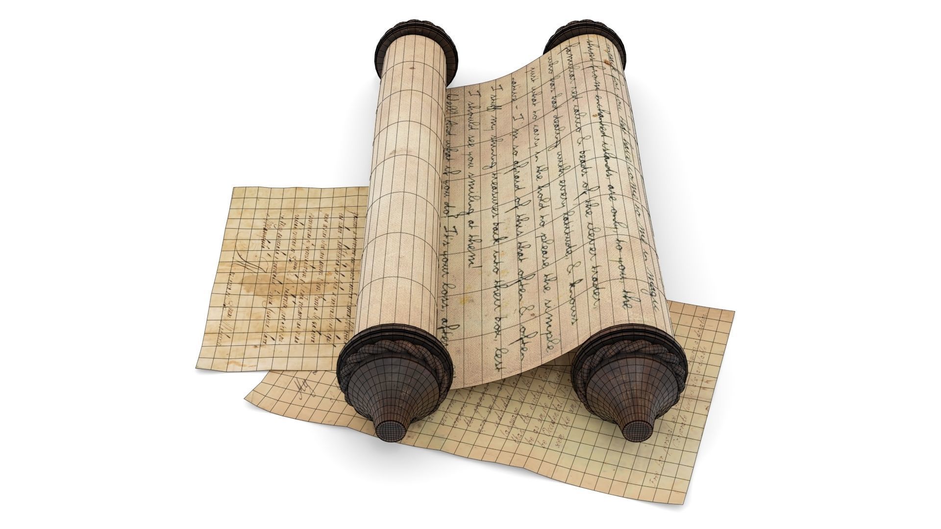 Ancient Scroll 1 3D model_17