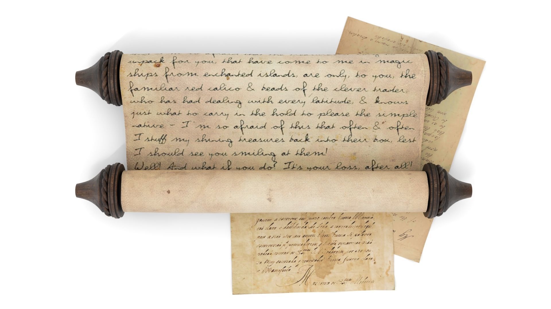 Ancient Scroll 1 3D model_4