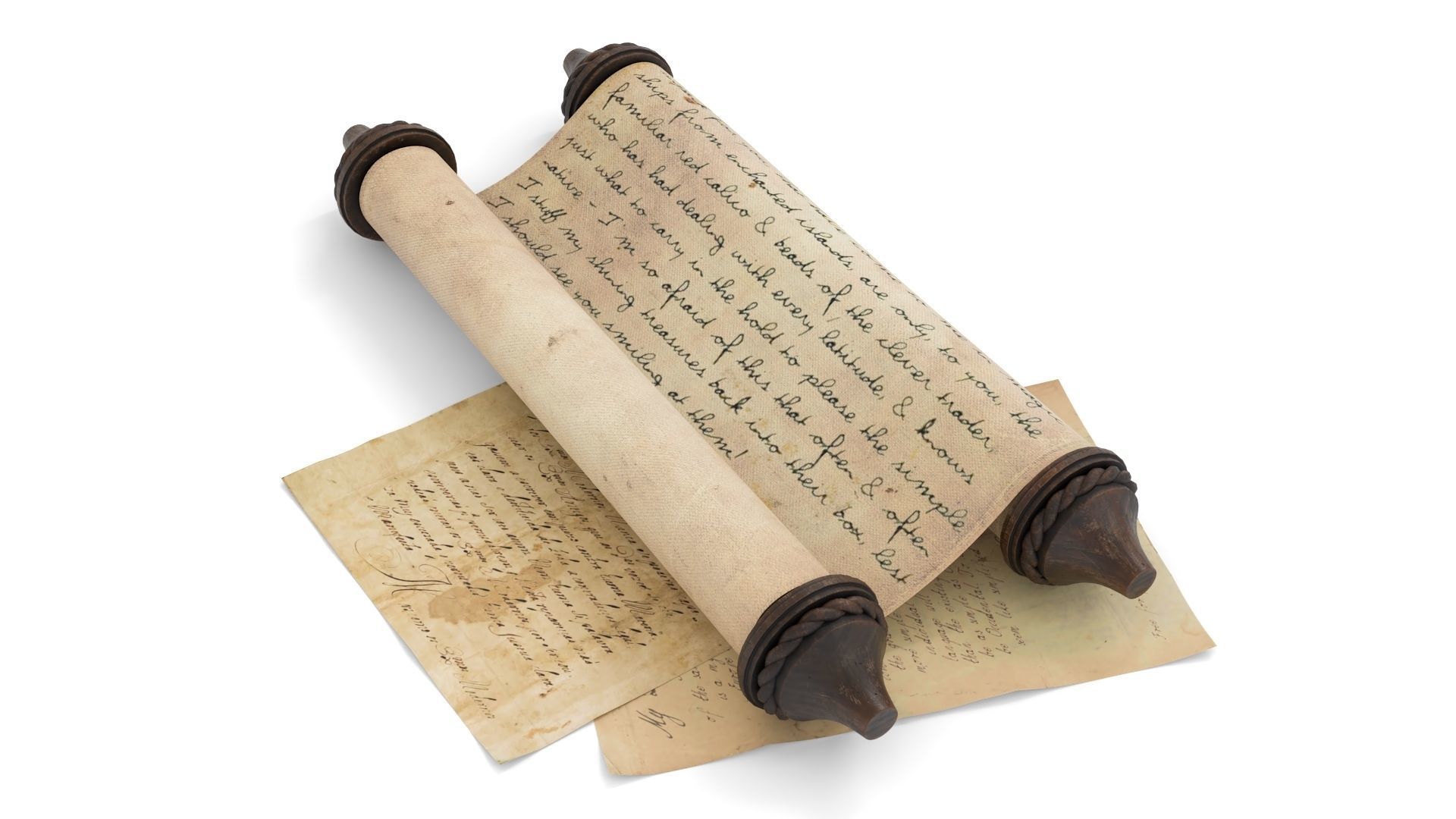 Ancient Scroll 1 3D model_5