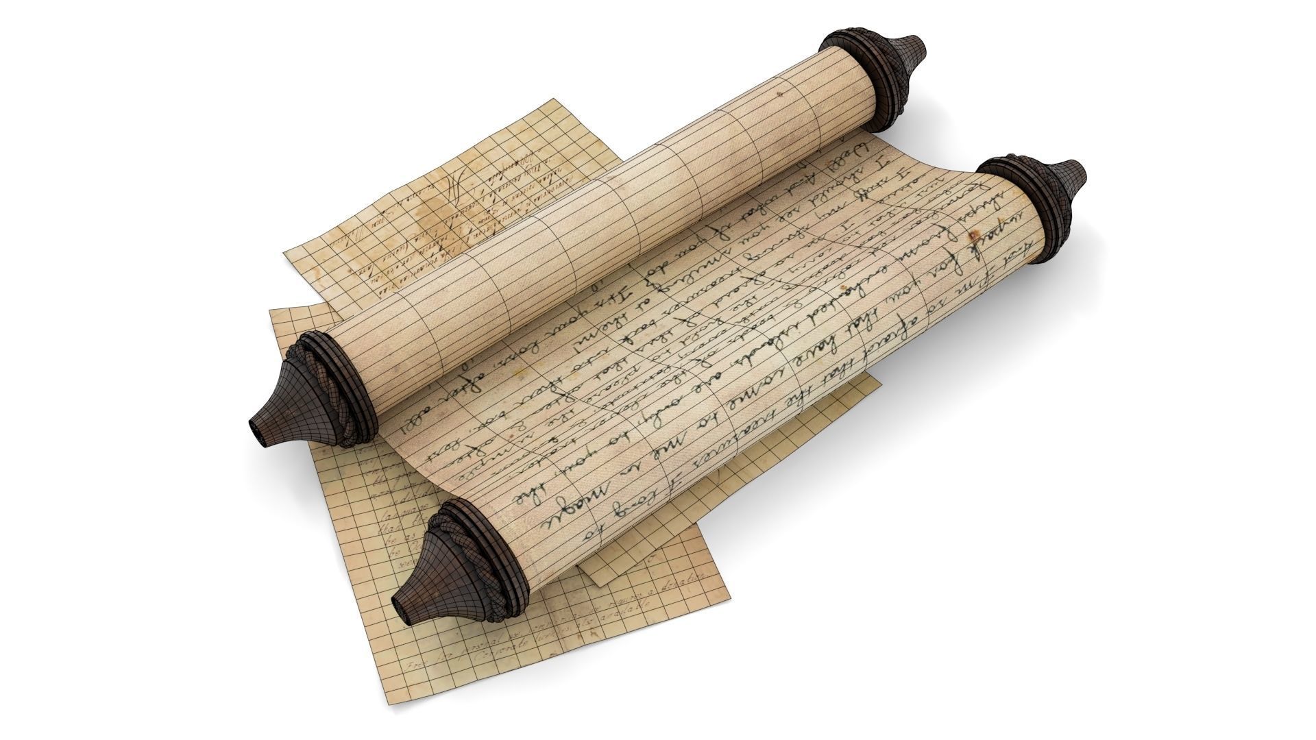 Ancient Scroll 1 3D model_13