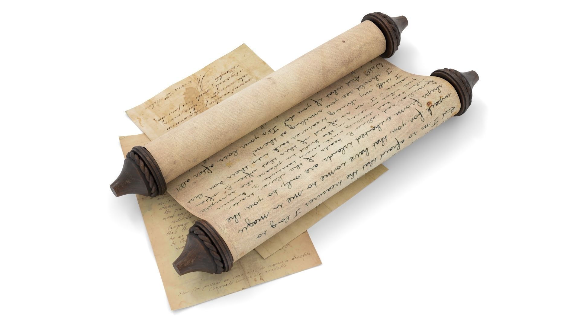 Ancient Scroll 1 3D model_3