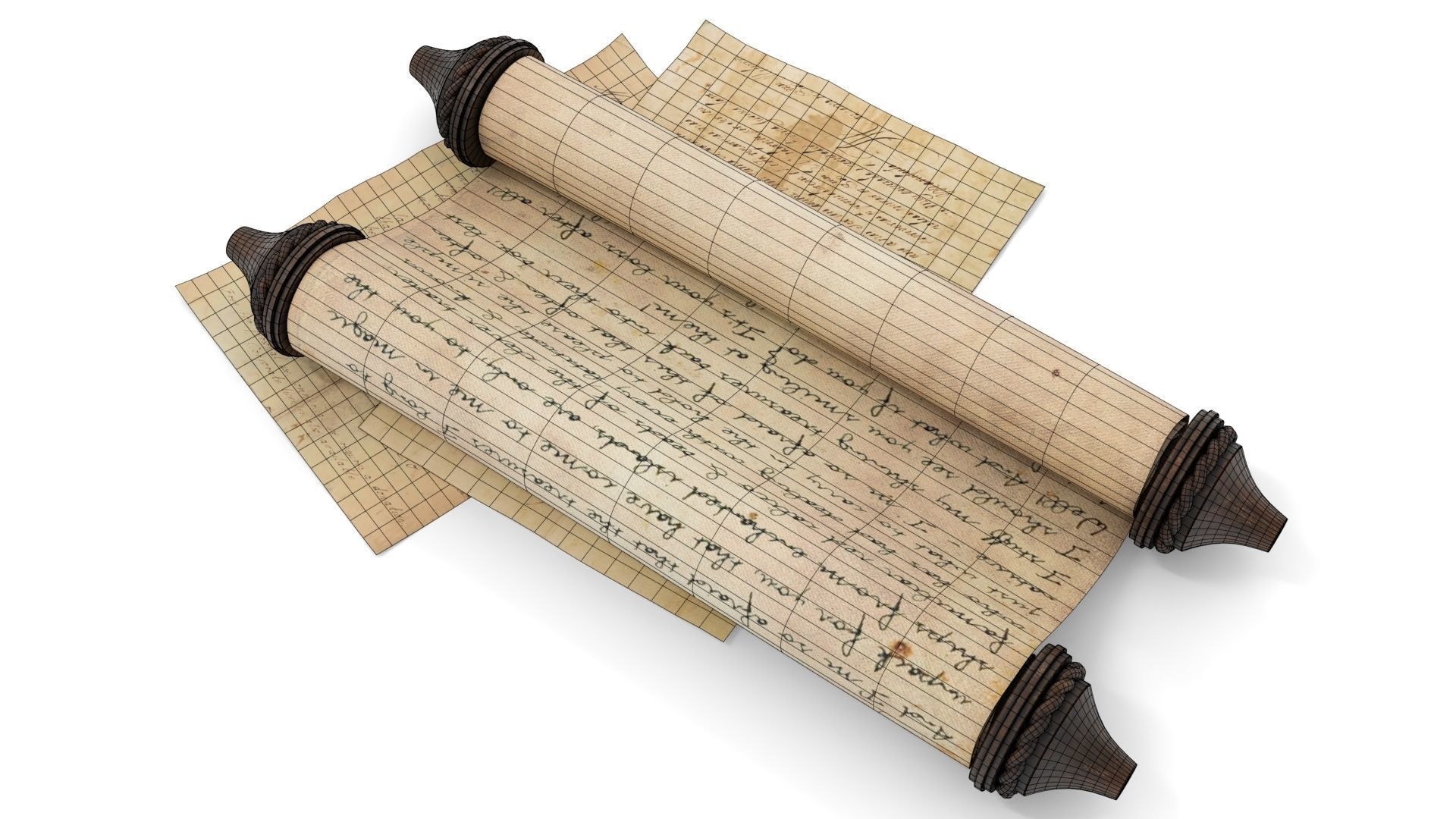 Ancient Scroll 1 3D model_12