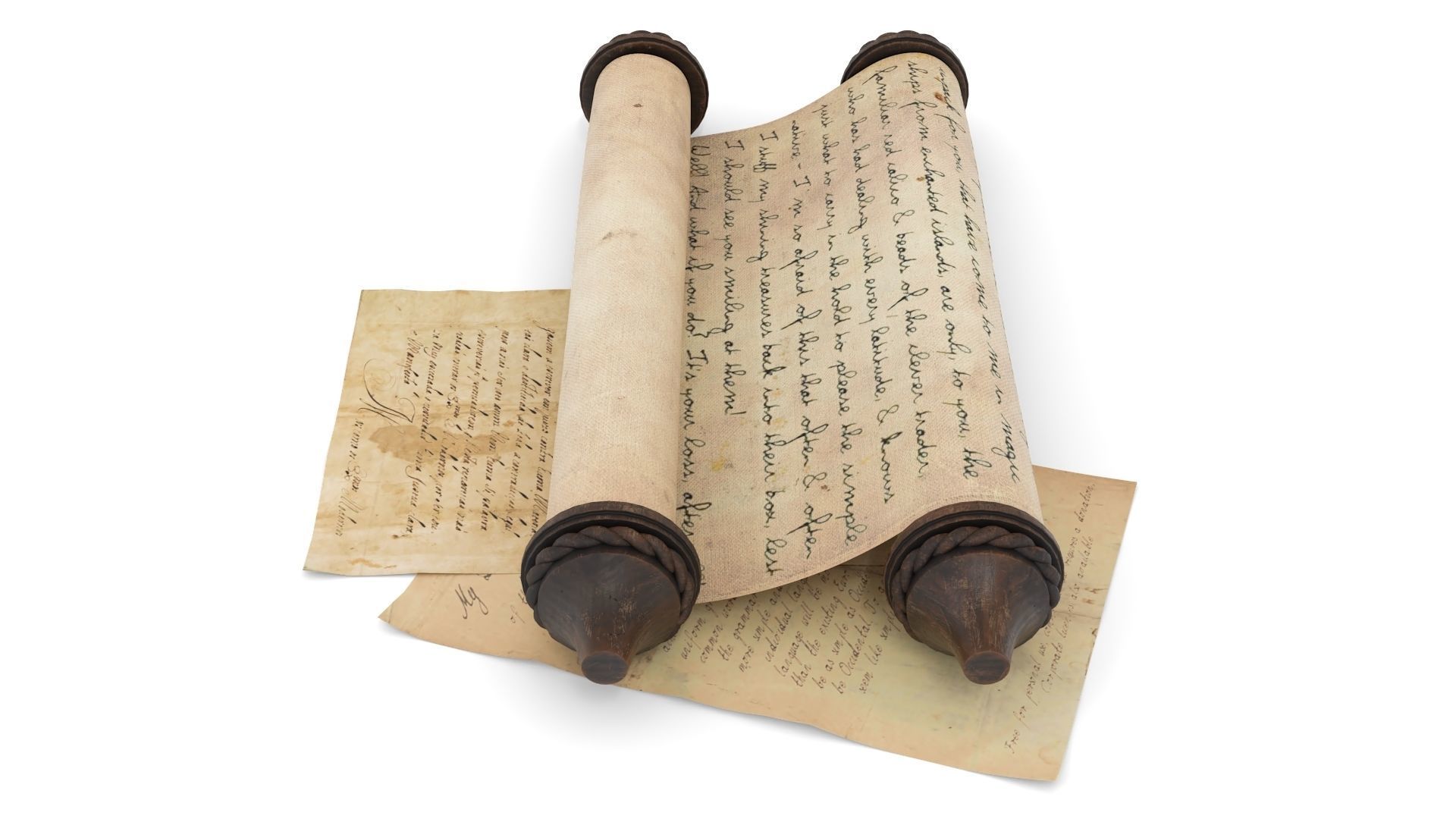 Ancient Scroll 1 3D model_7