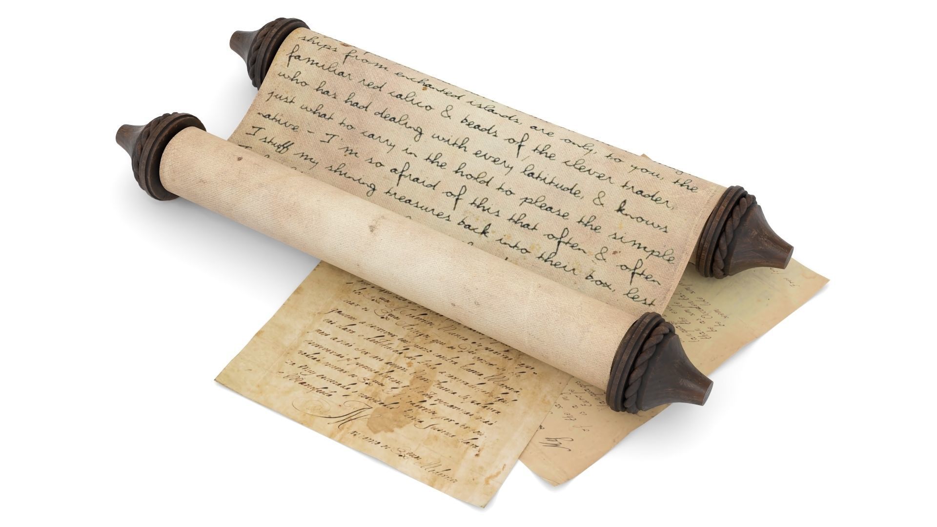 Ancient Scroll 1 3D model_1