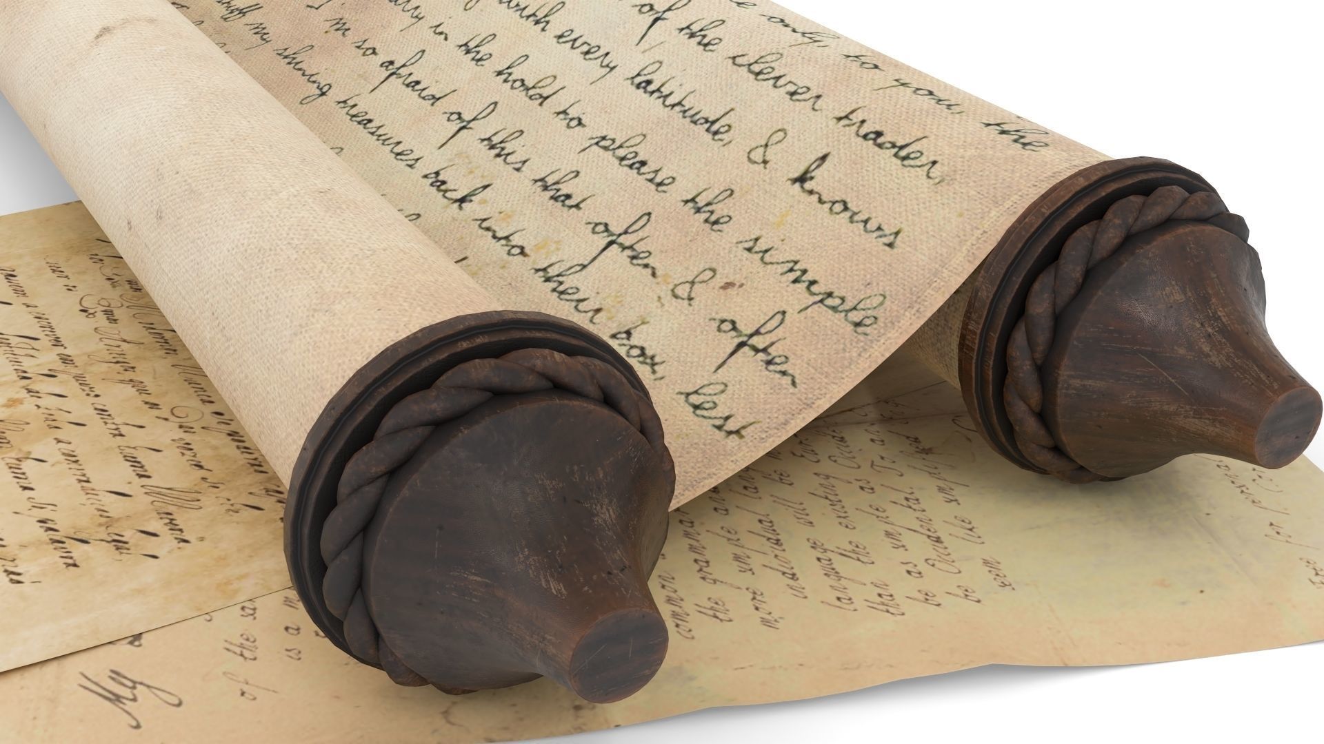 Ancient Scroll 1 3D model_8