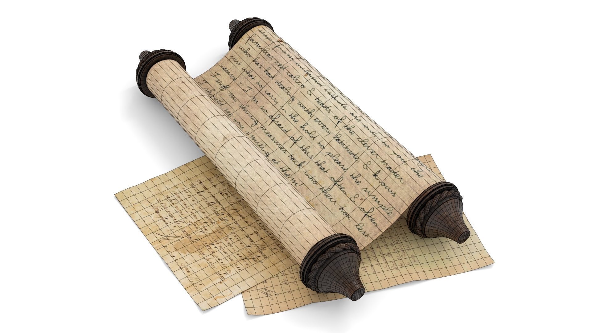Ancient Scroll 1 3D model_15