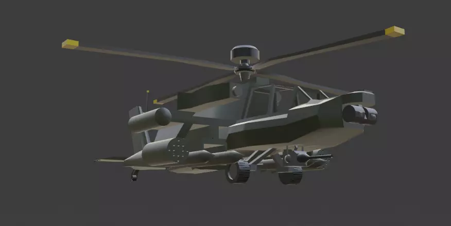 Ah-64 With Ringing animation Low-poly 3D model_0