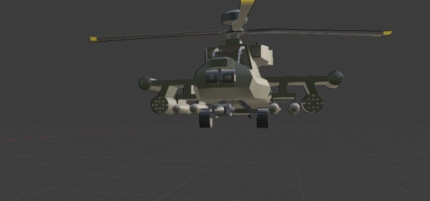 Ah-64 With Ringing animation Low-poly 3D model_4
