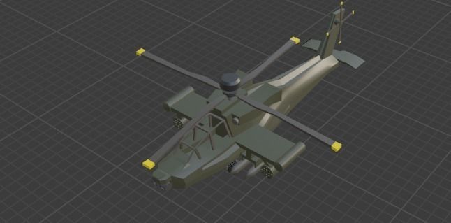 Ah-64 With Ringing animation Low-poly 3D model_2
