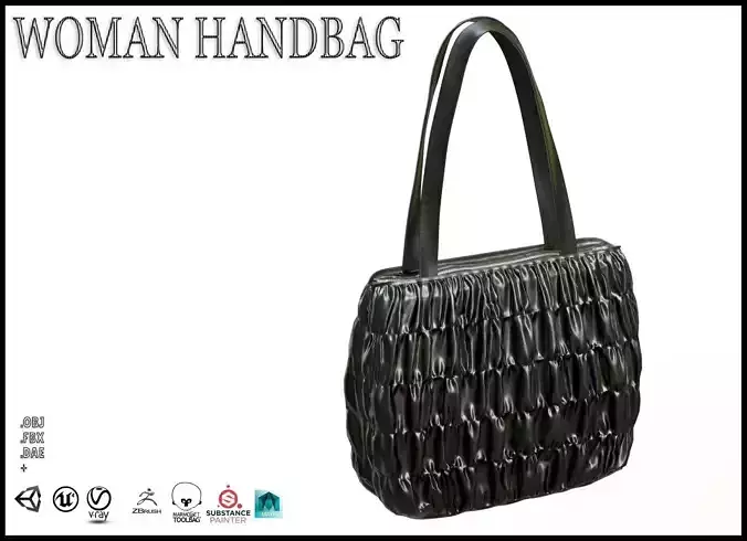 Elegant Woman Handbag Low-poly 3D model