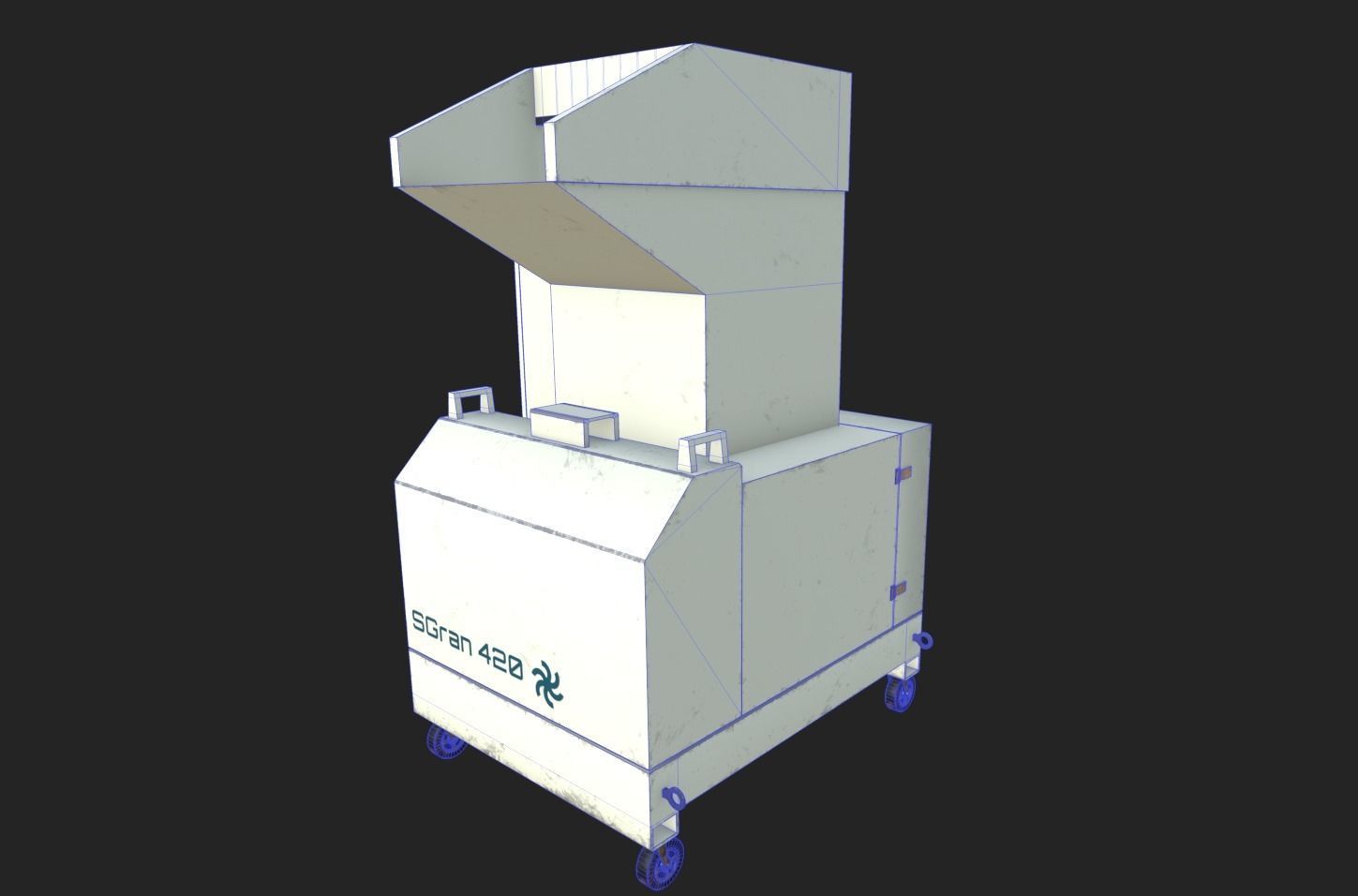 Waste Plastics Granulator Low-poly 3D model_5