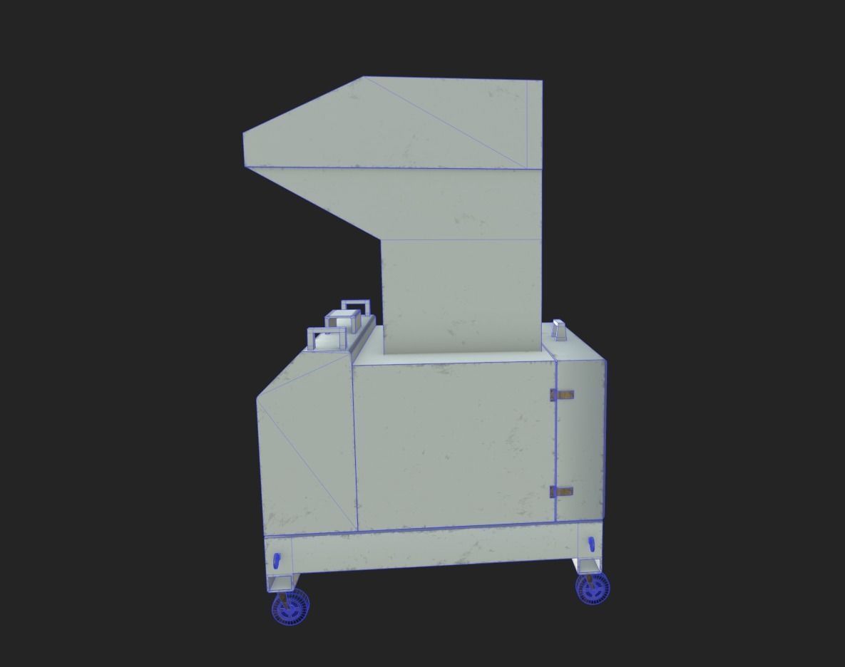 Waste Plastics Granulator Low-poly 3D model_7