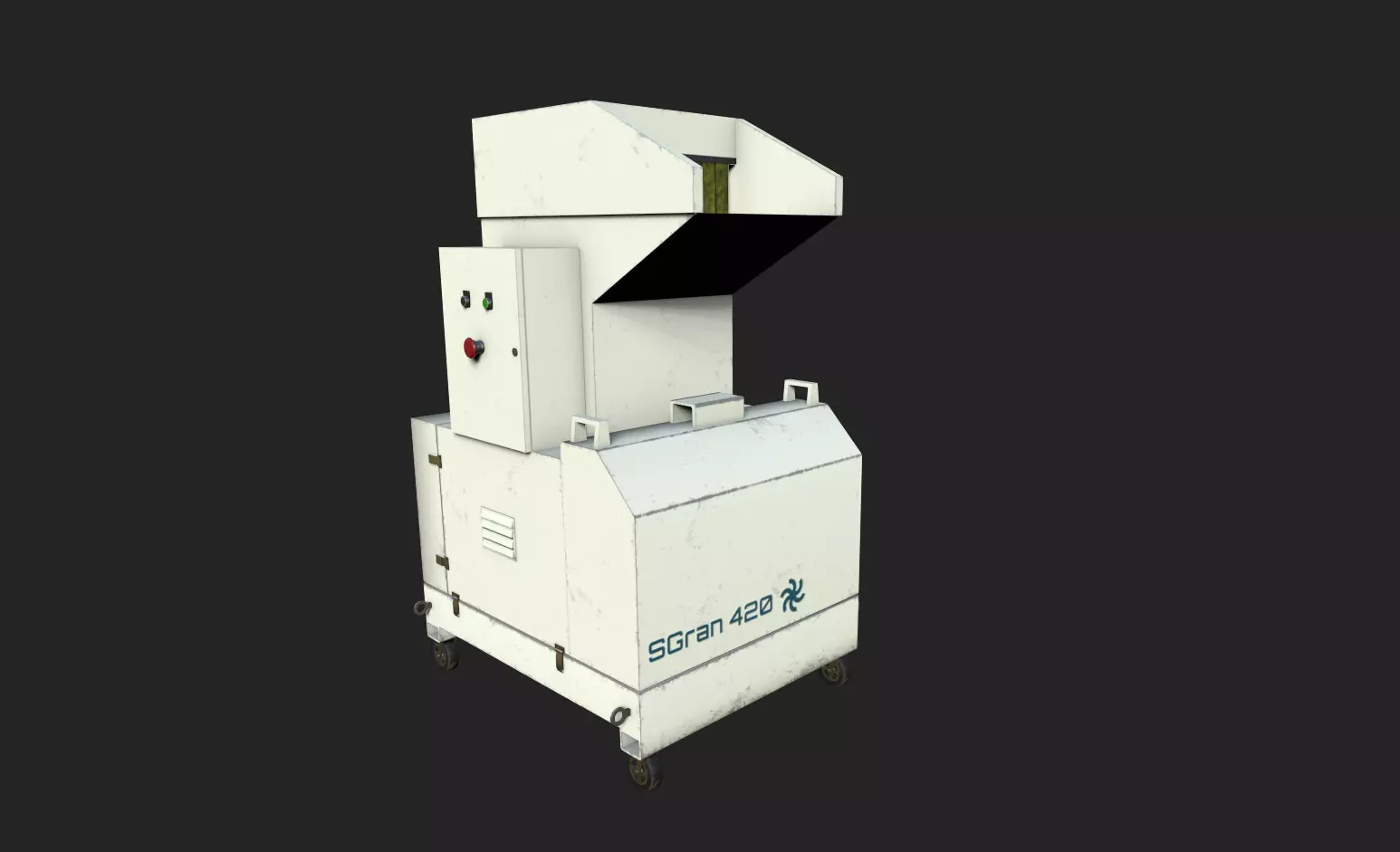 Waste Plastics Granulator Low-poly 3D model_0