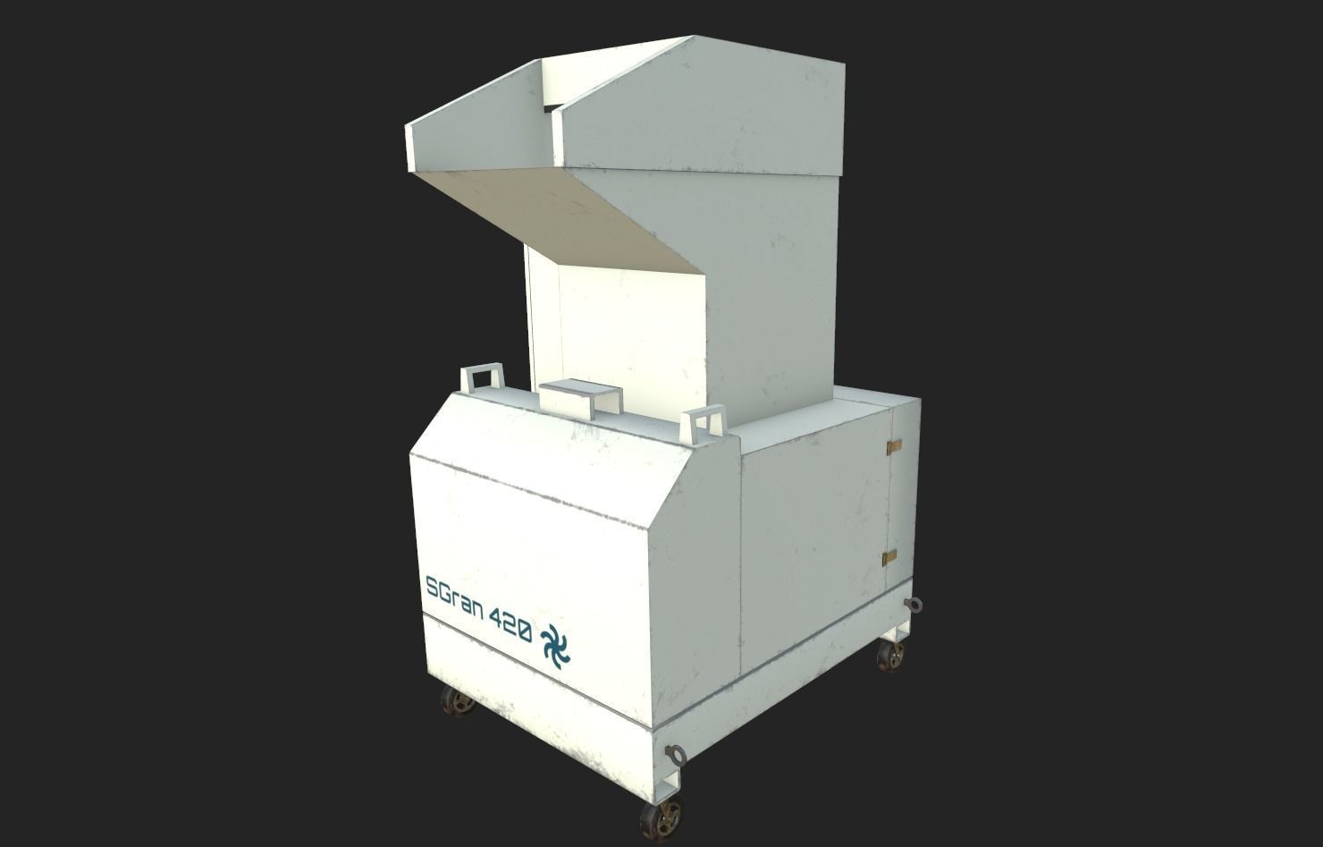 Waste Plastics Granulator Low-poly 3D model_4