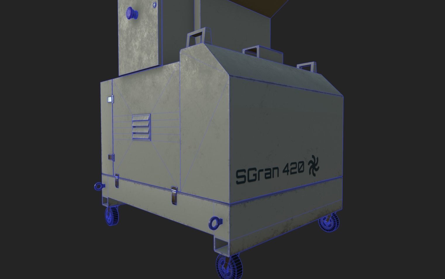 Waste Plastics Granulator Low-poly 3D model_17