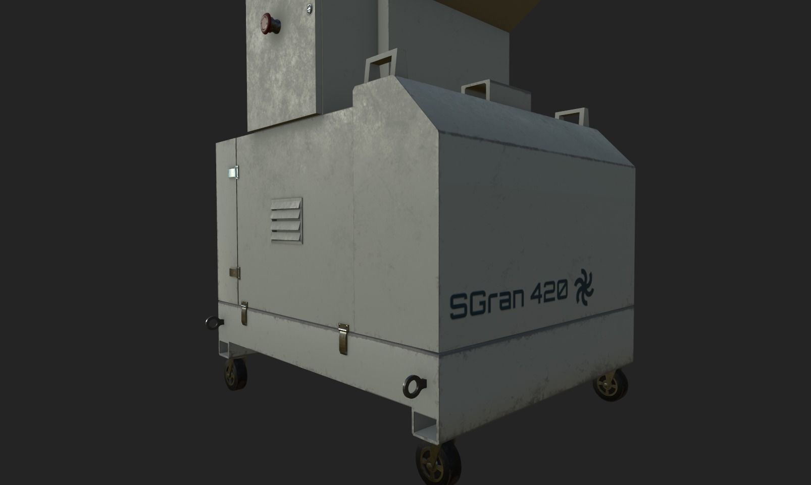 Waste Plastics Granulator Low-poly 3D model_16
