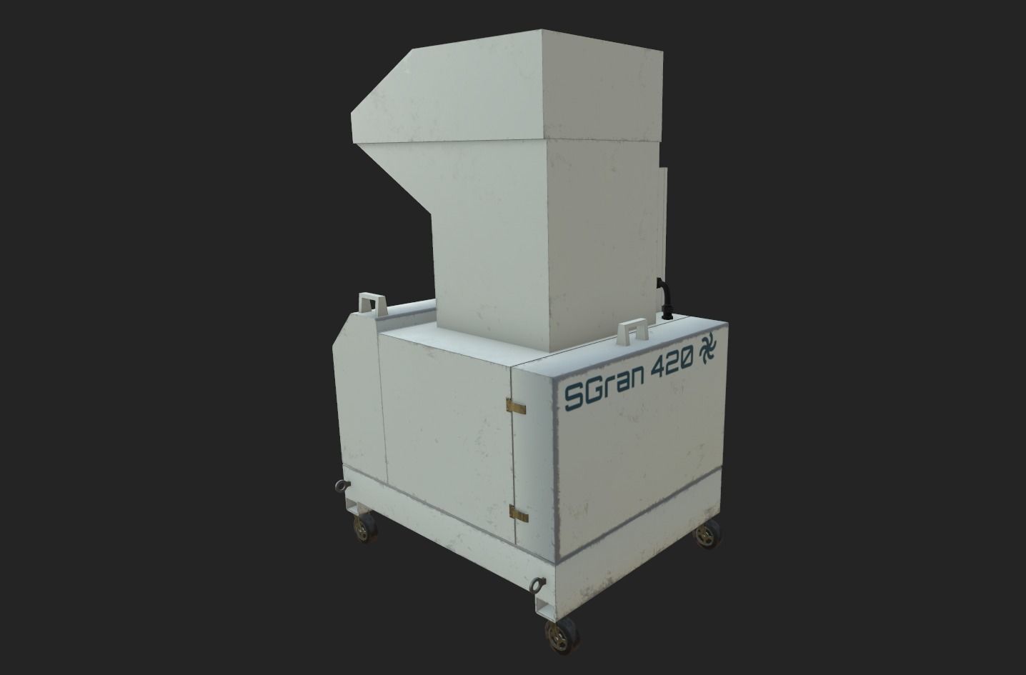 Waste Plastics Granulator Low-poly 3D model_8