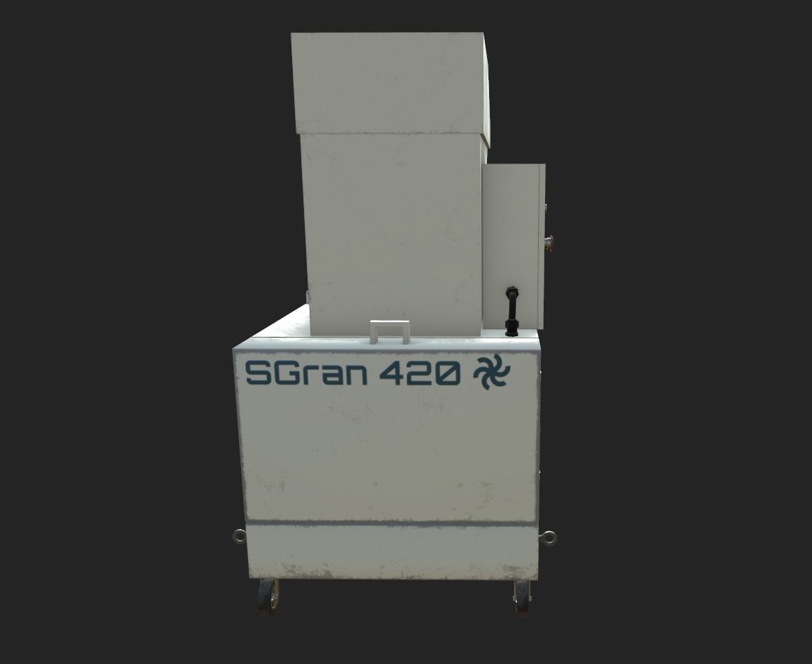 Waste Plastics Granulator Low-poly 3D model_10