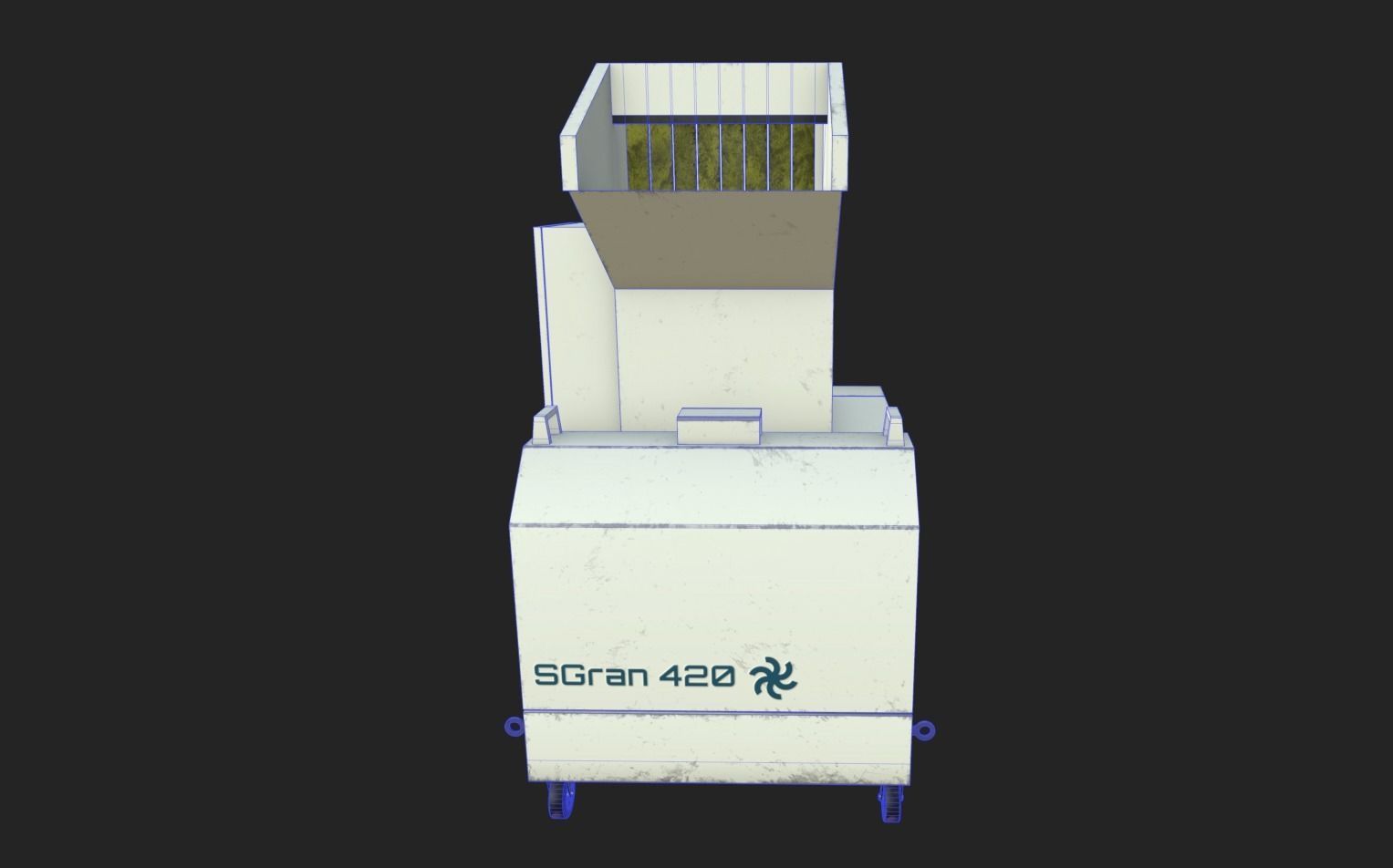 Waste Plastics Granulator Low-poly 3D model_3