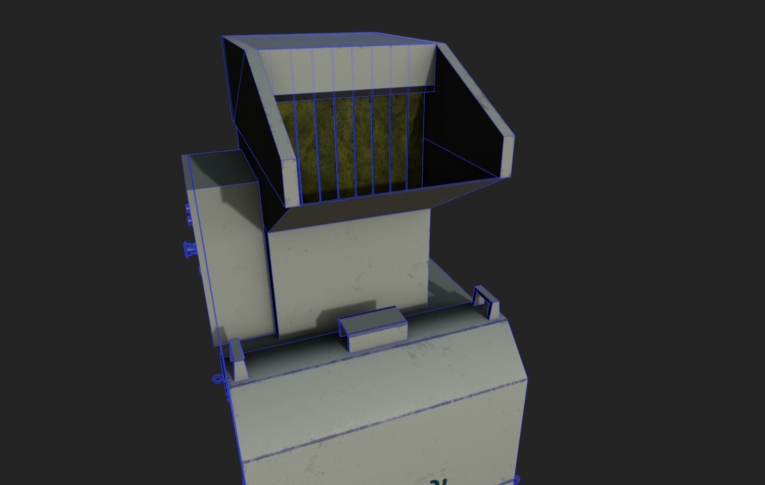 Waste Plastics Granulator Low-poly 3D model_19