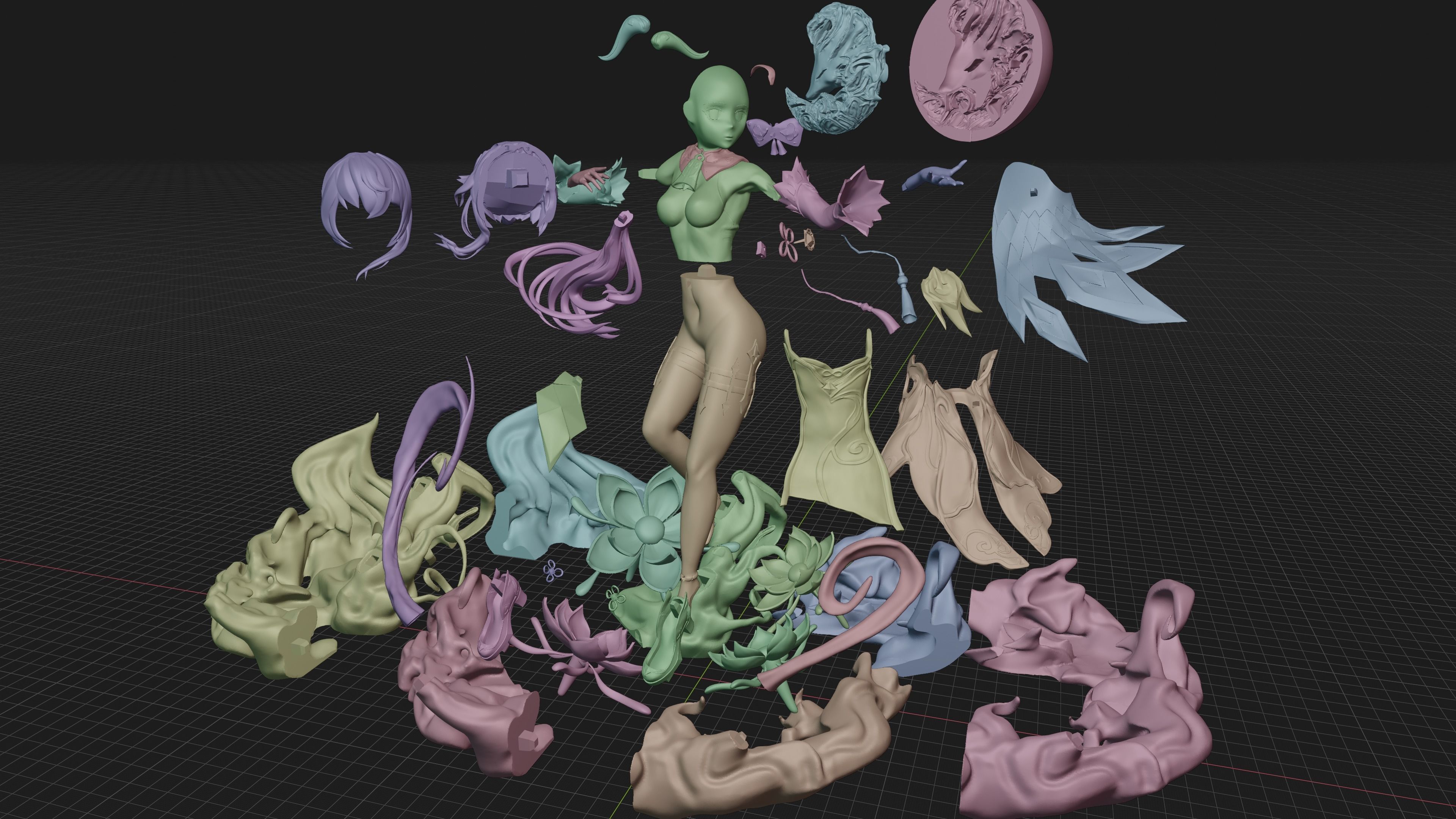 Ganyu from Genshin Impact - Sculpture for 3D printing 3D print model_12