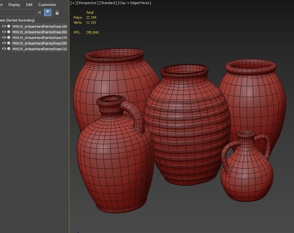 Artisan hand painted vases 01 3D model_5