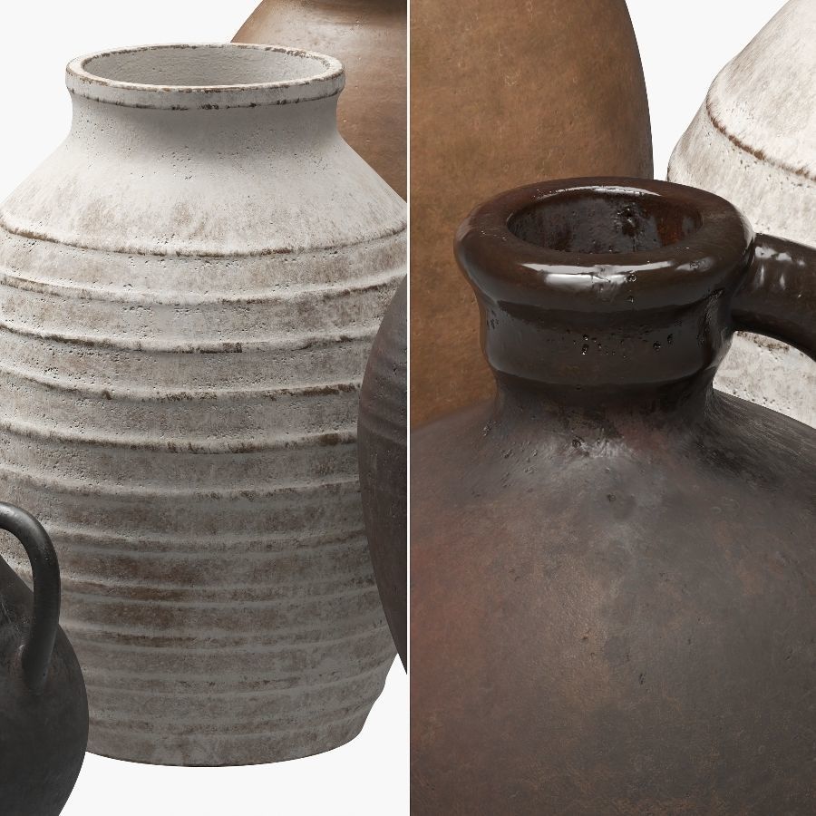 Artisan hand painted vases 01 3D model_3