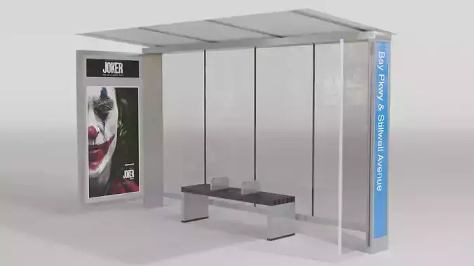 Bus Shelter - Low poly PBR