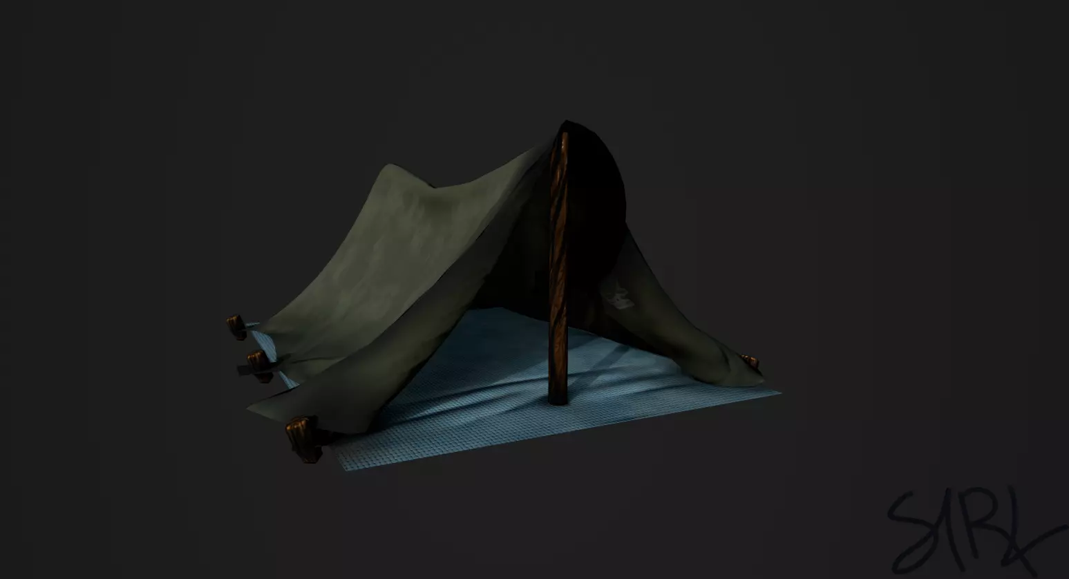 Basic Camping tente Free low-poly 3D model