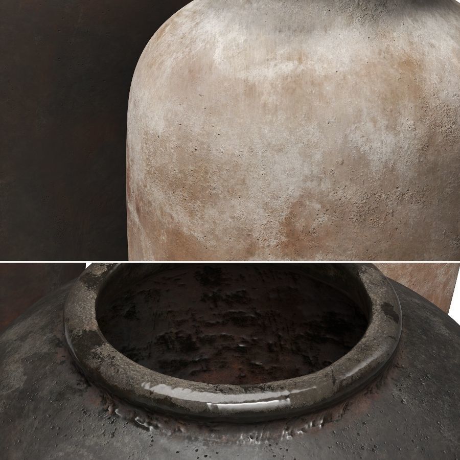 Artisan hand painted vases 03 3D model_2