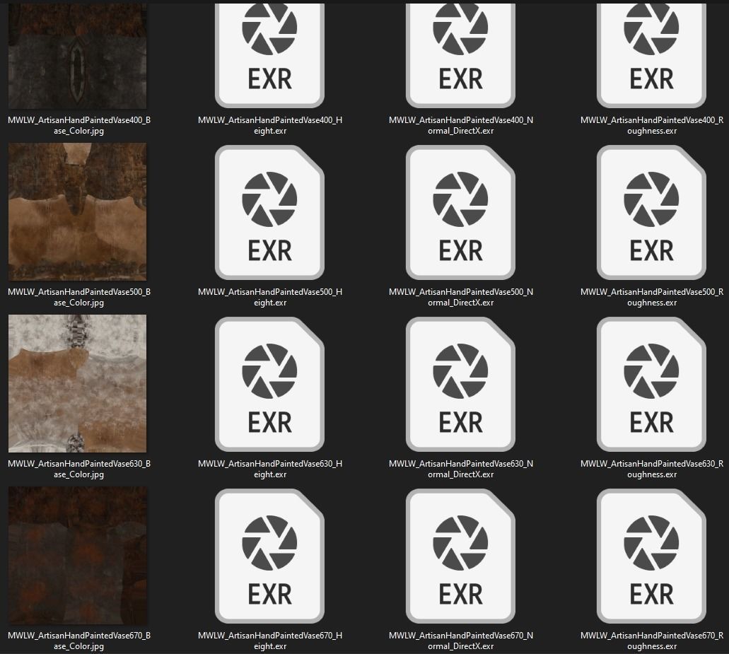 Artisan hand painted vases 03 3D model_6