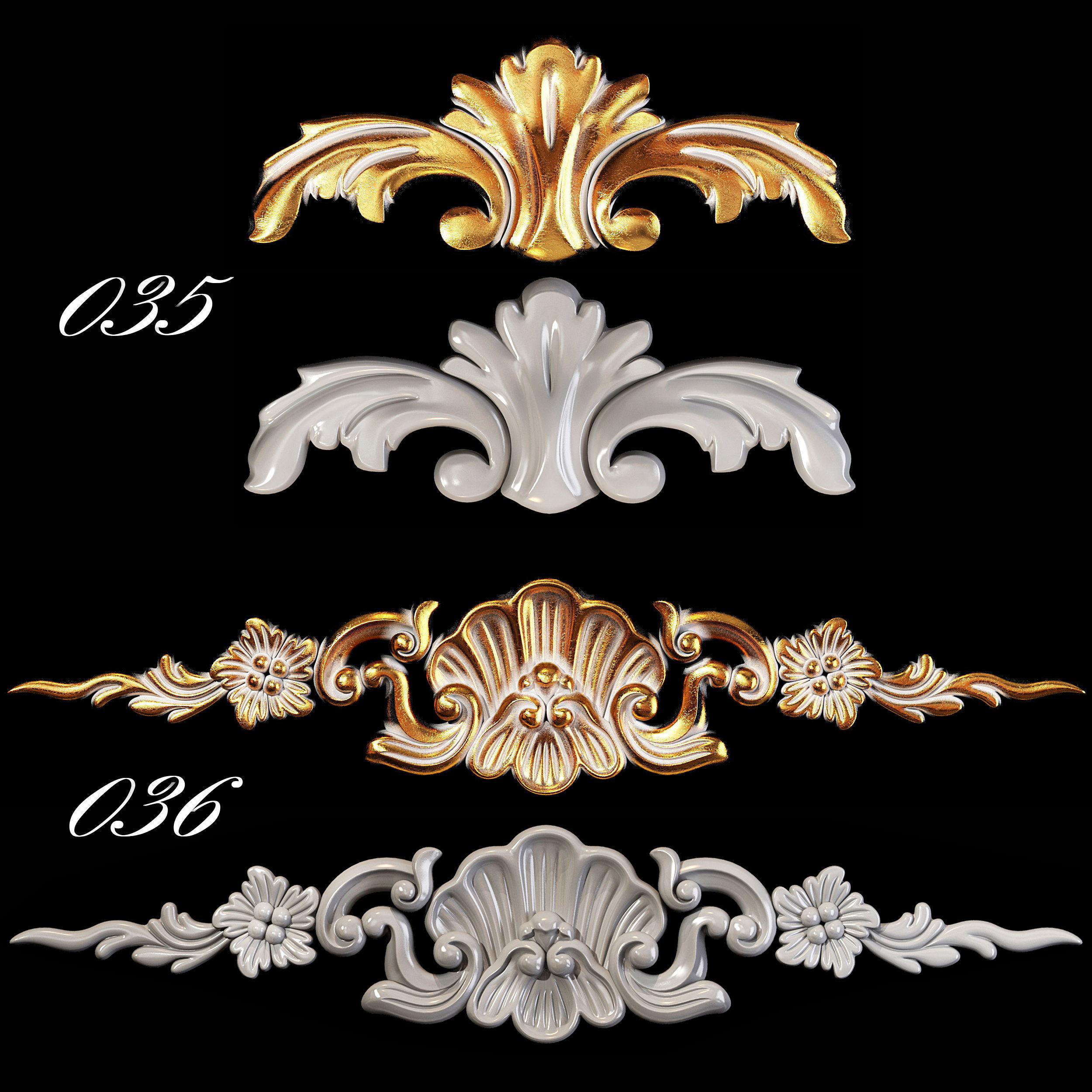 Collection of 40 classic carvings Part 1 3D model_19