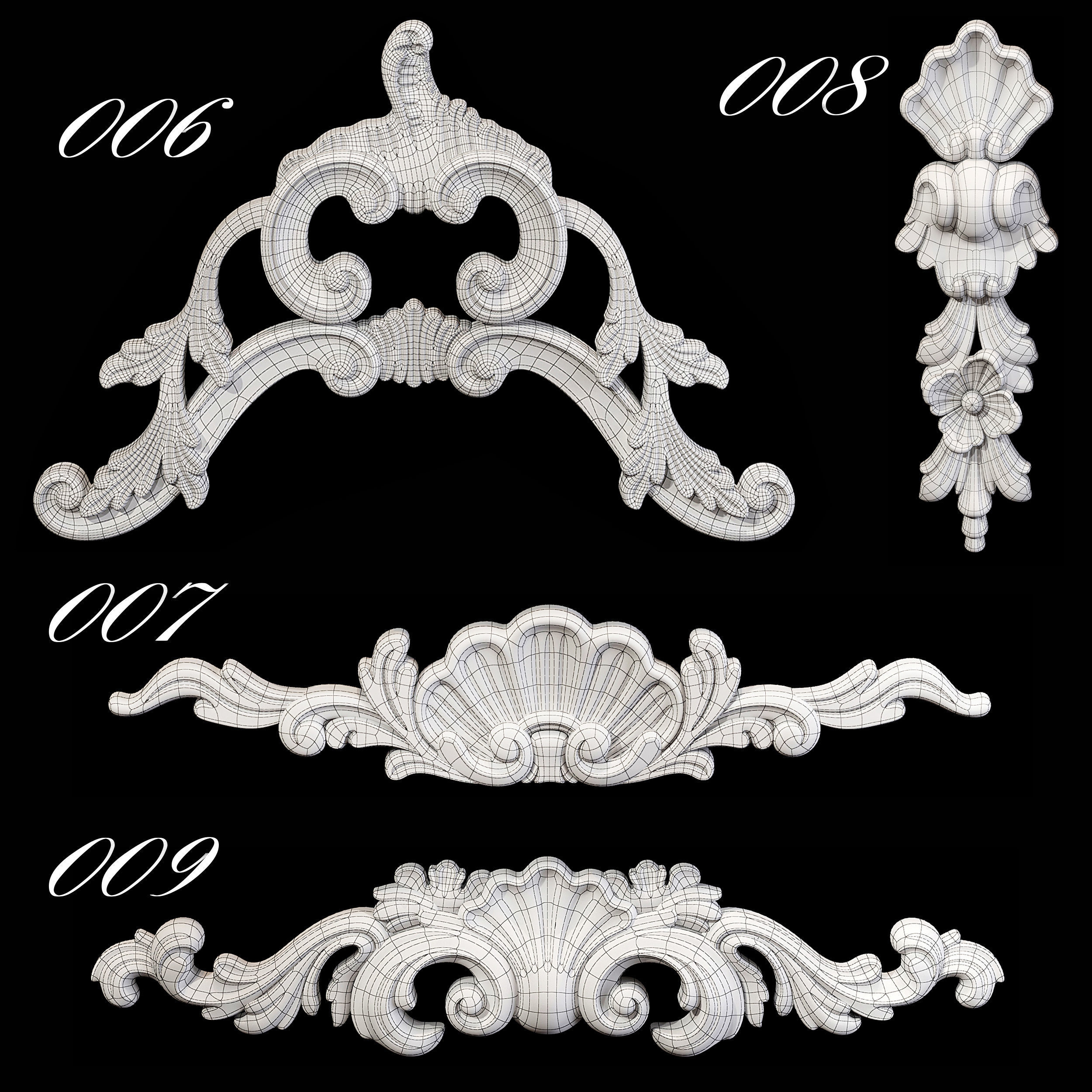 Collection of 40 classic carvings Part 1 3D model_23