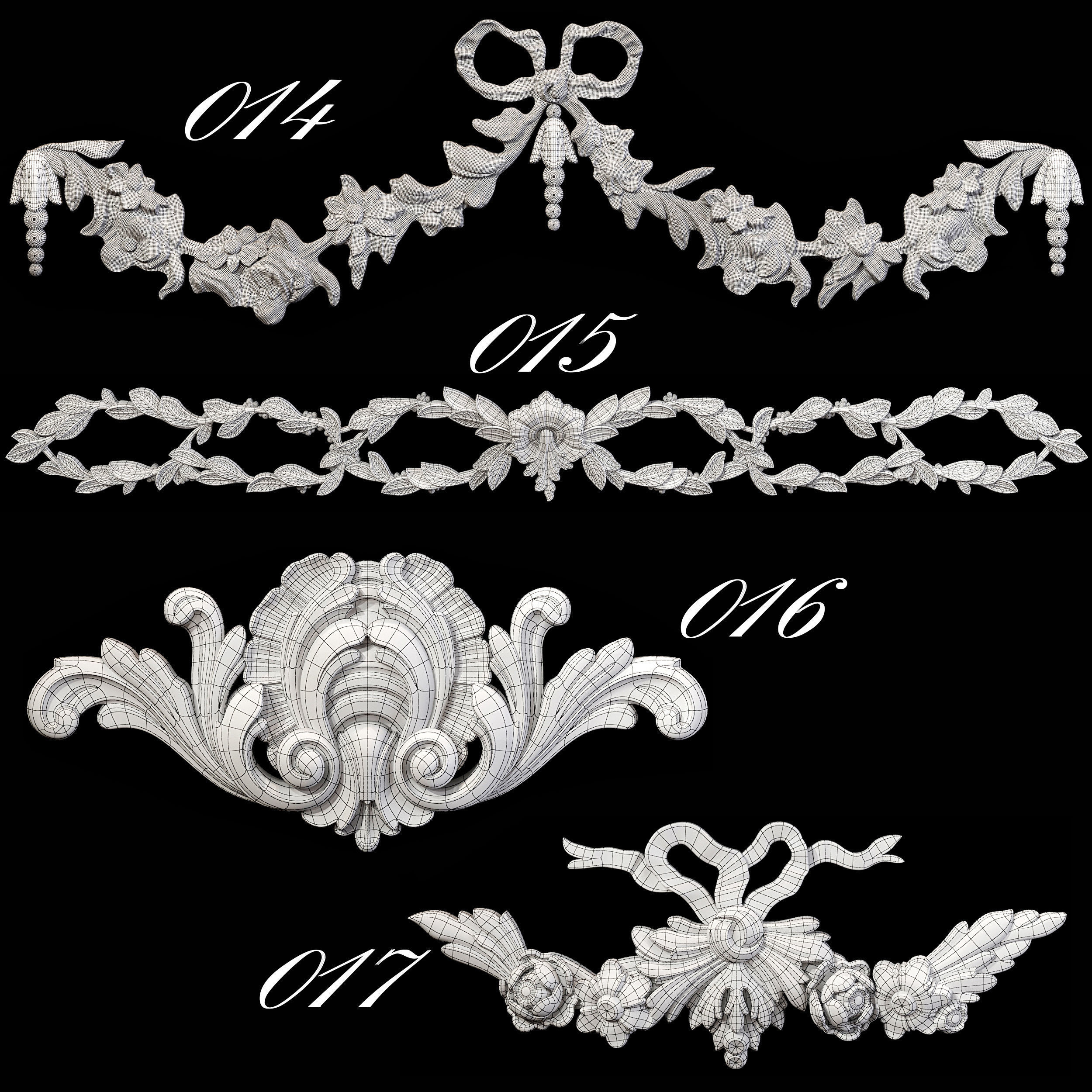 Collection of 40 classic carvings Part 1 3D model_25