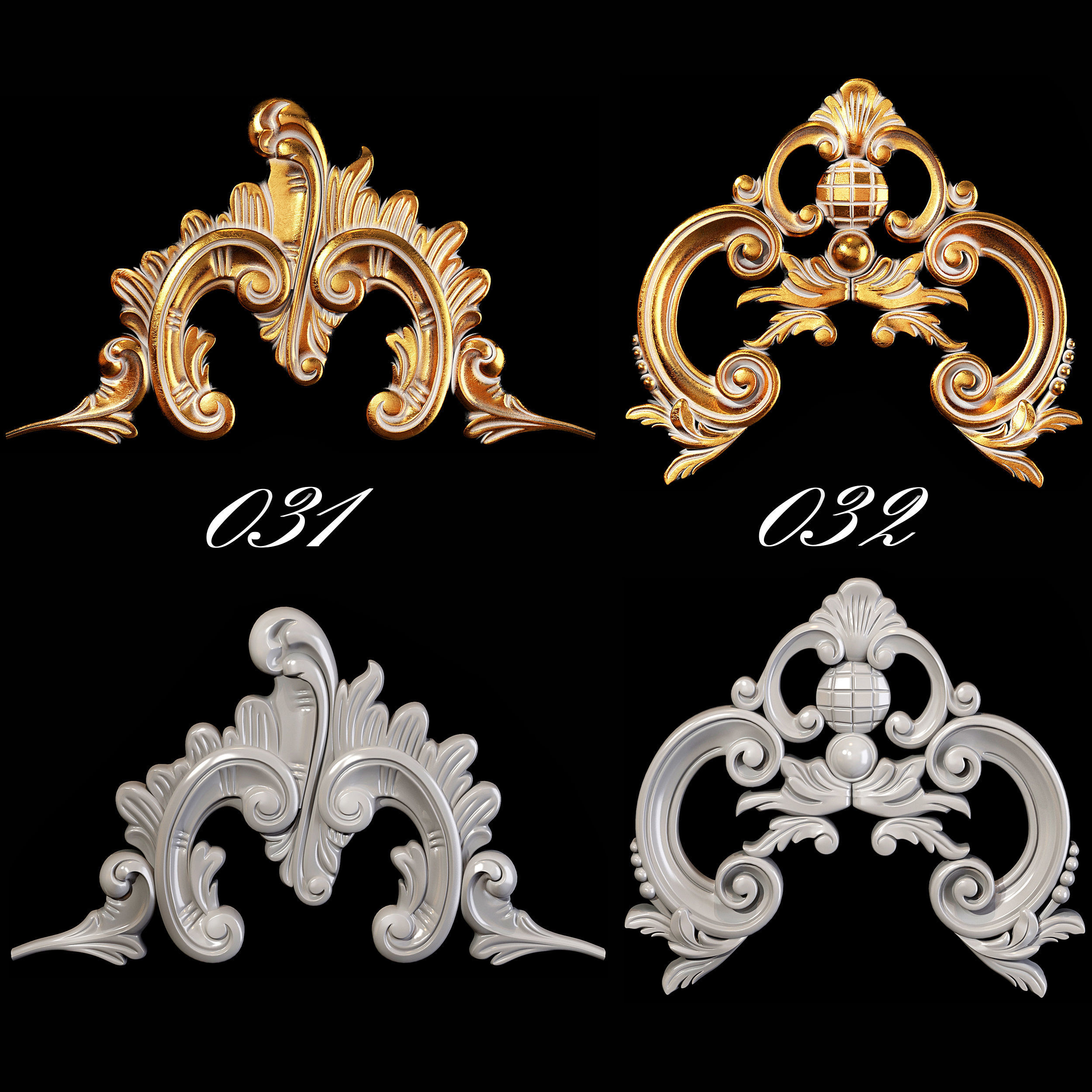 Collection of 40 classic carvings Part 1 3D model_17