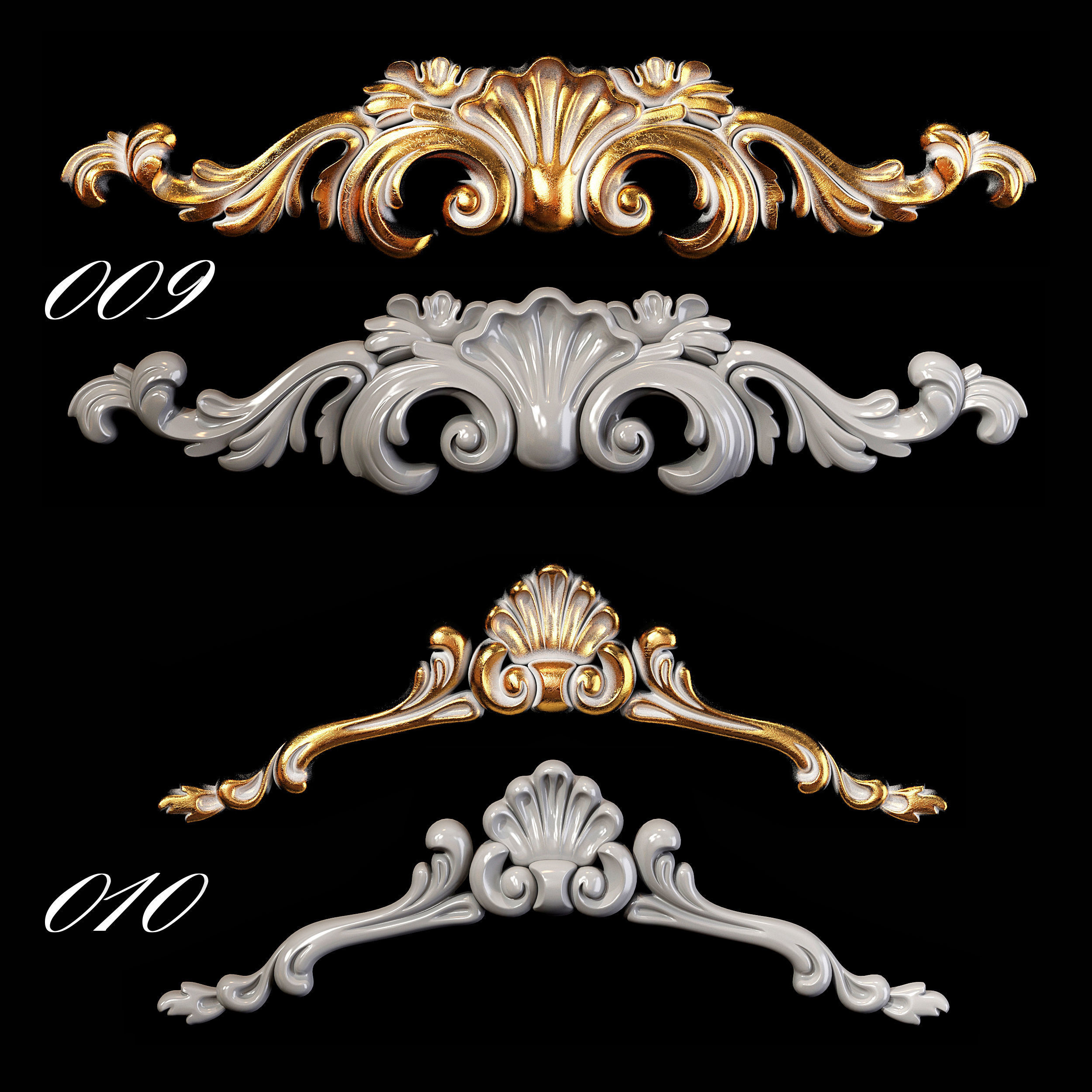 Collection of 40 classic carvings Part 1 3D model_6