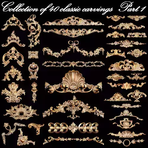 Collection of 40 classic carvings Part 1 3D model