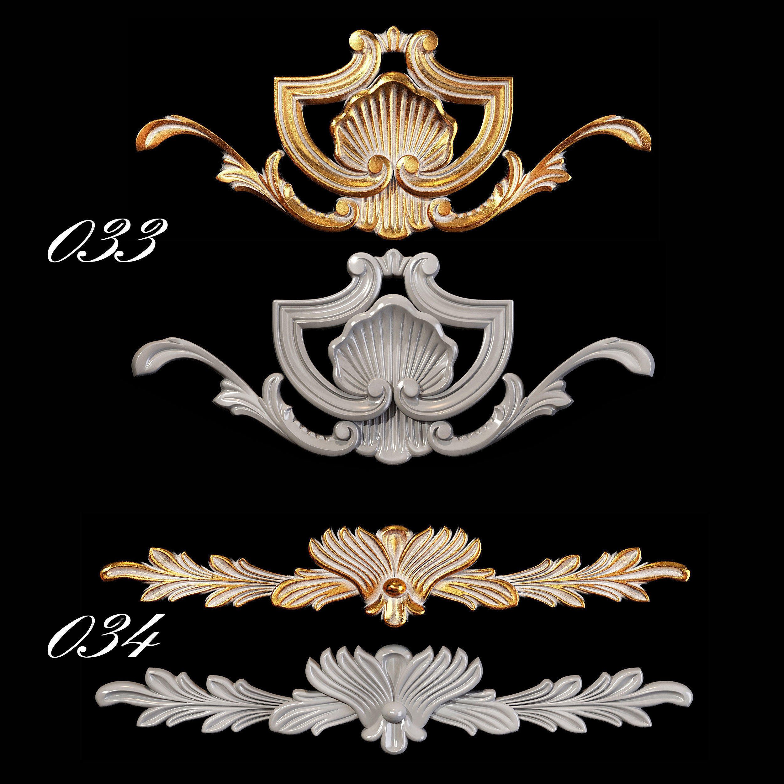 Collection of 40 classic carvings Part 1 3D model_18