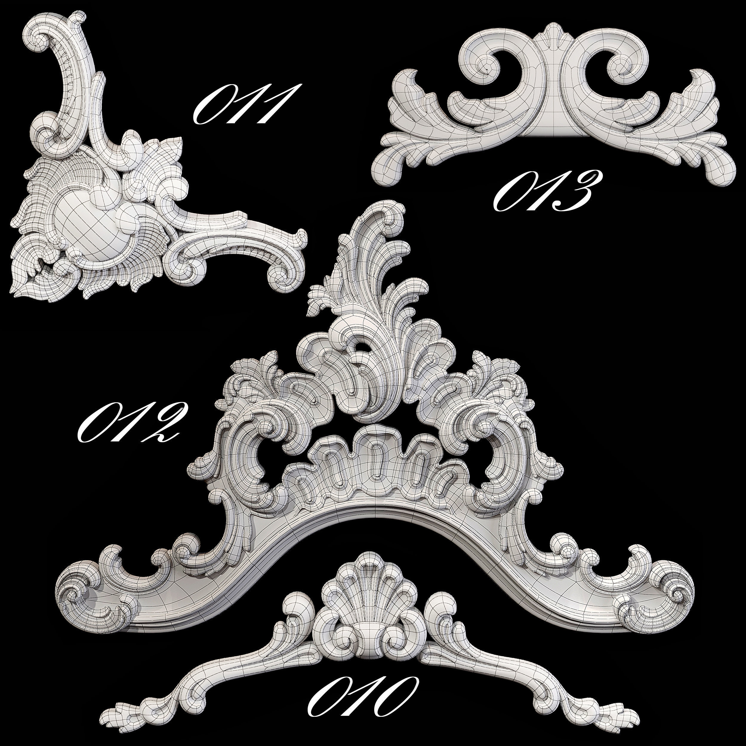 Collection of 40 classic carvings Part 1 3D model_24