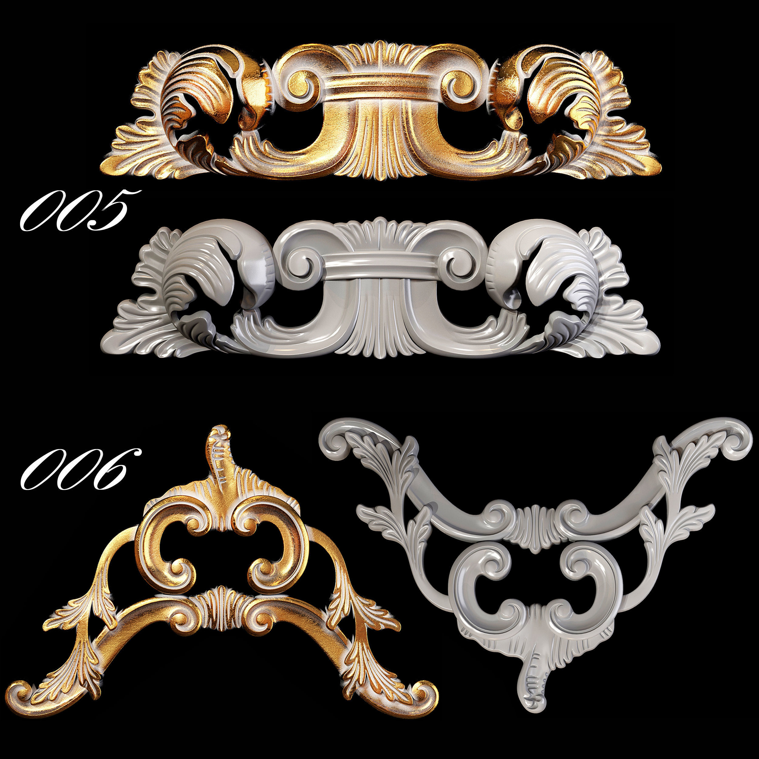 Collection of 40 classic carvings Part 1 3D model_4