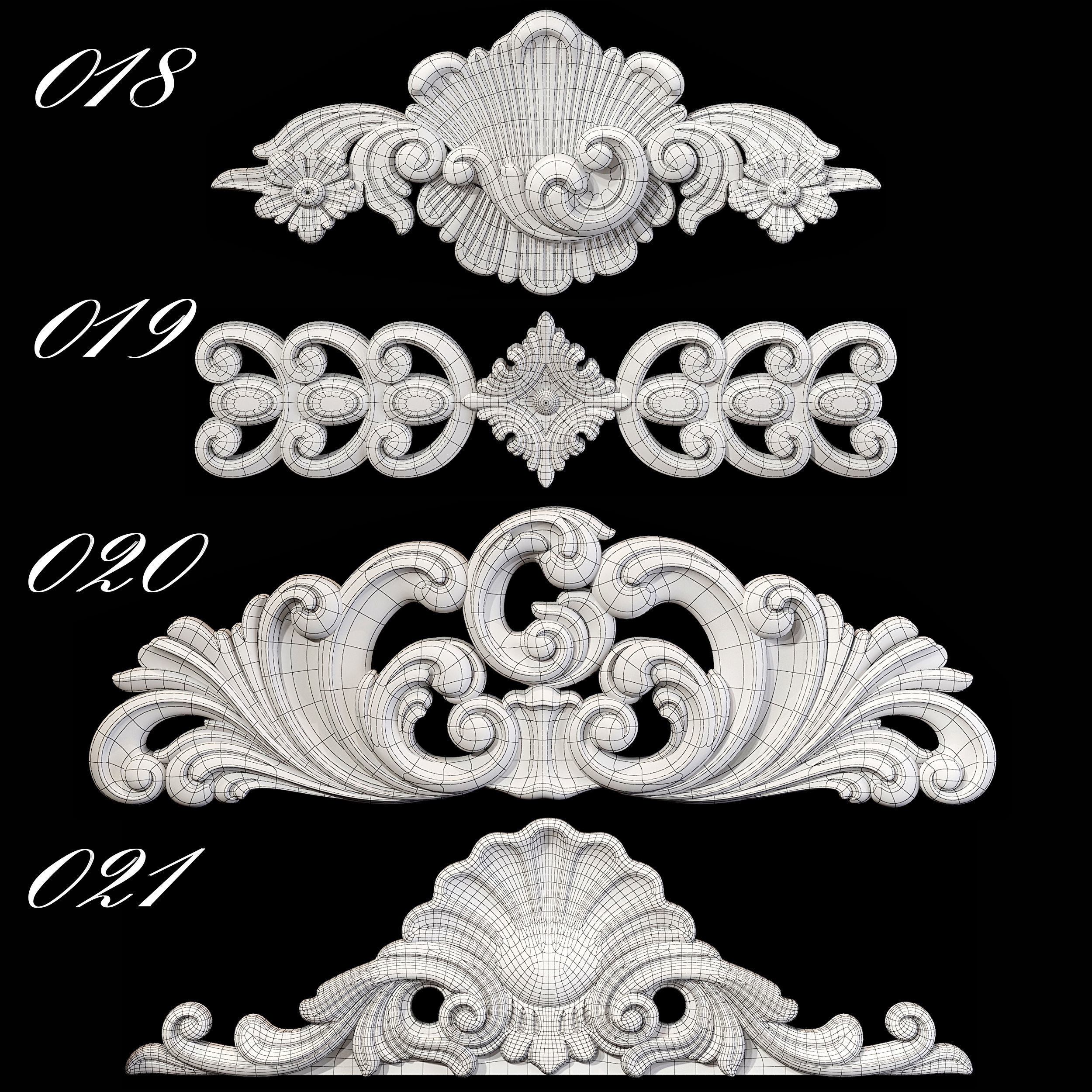 Collection of 40 classic carvings Part 1 3D model_26