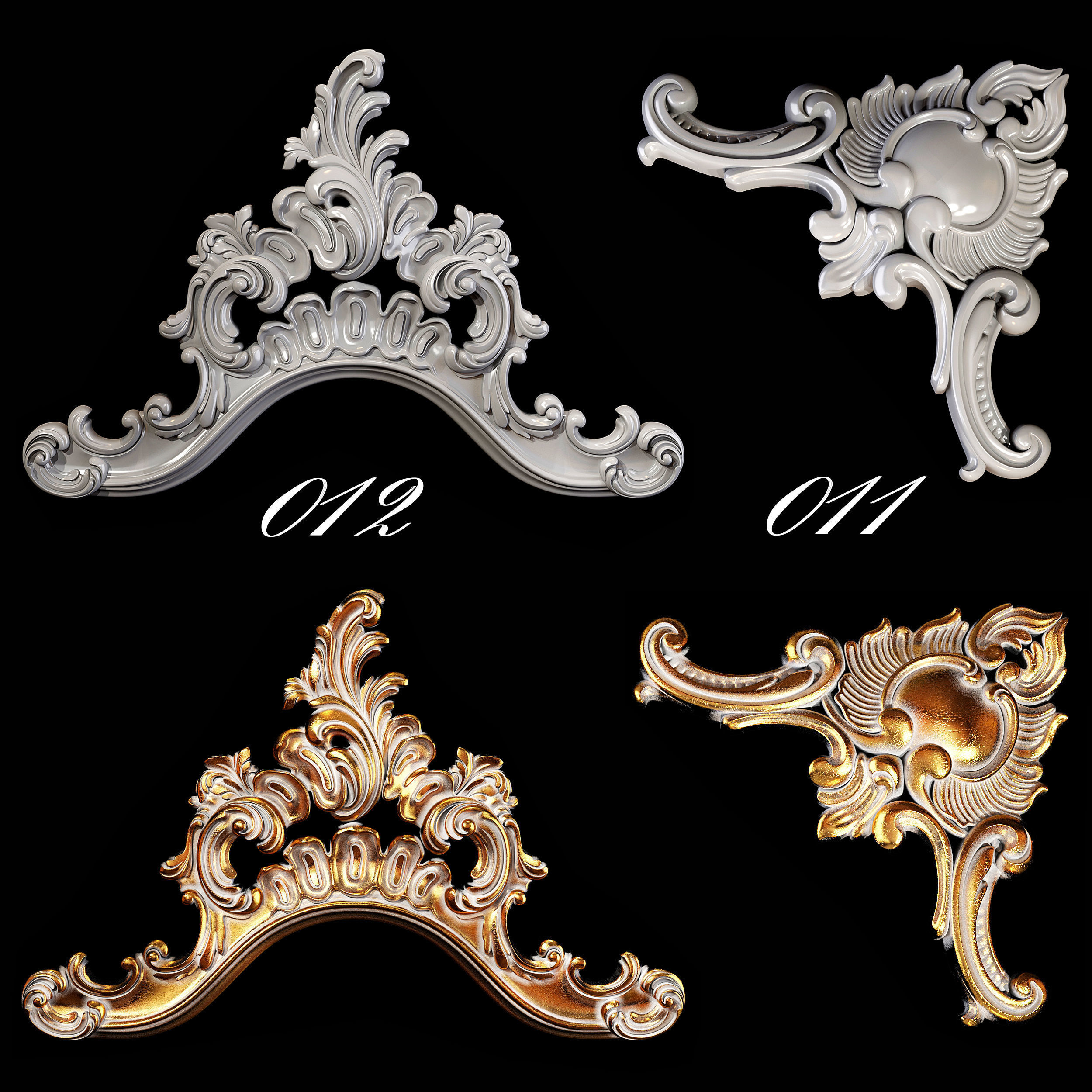 Collection of 40 classic carvings Part 1 3D model_7