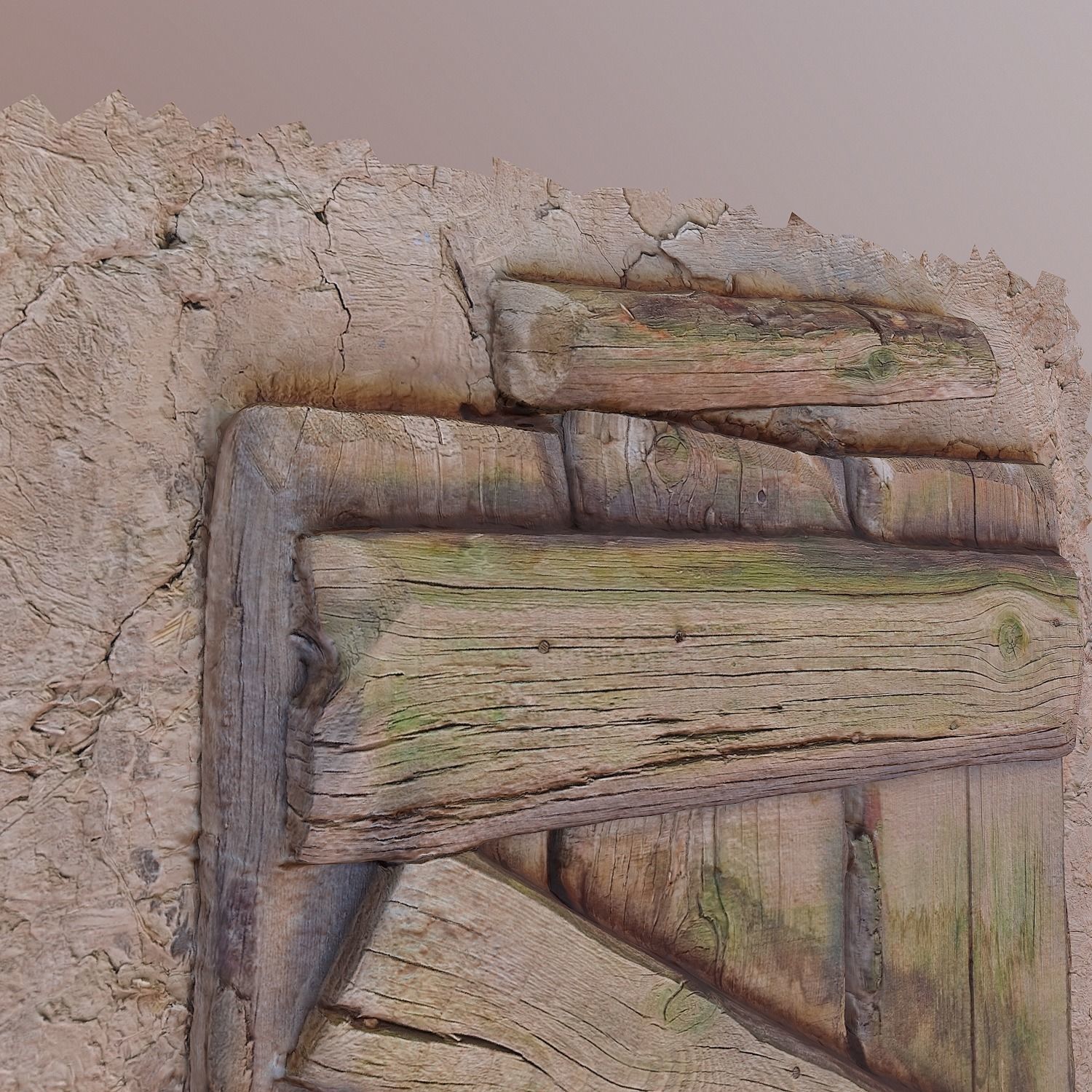 middle ages closed window Low-poly 3D model_4